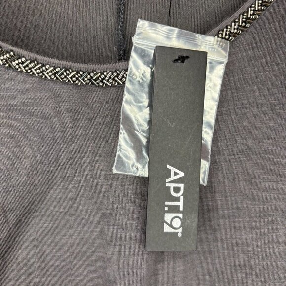 APT 9 NEW Tee Women M Brown Embellished 3/4 Raglan Sleeve Soft Stretch - Picture 5 of 6